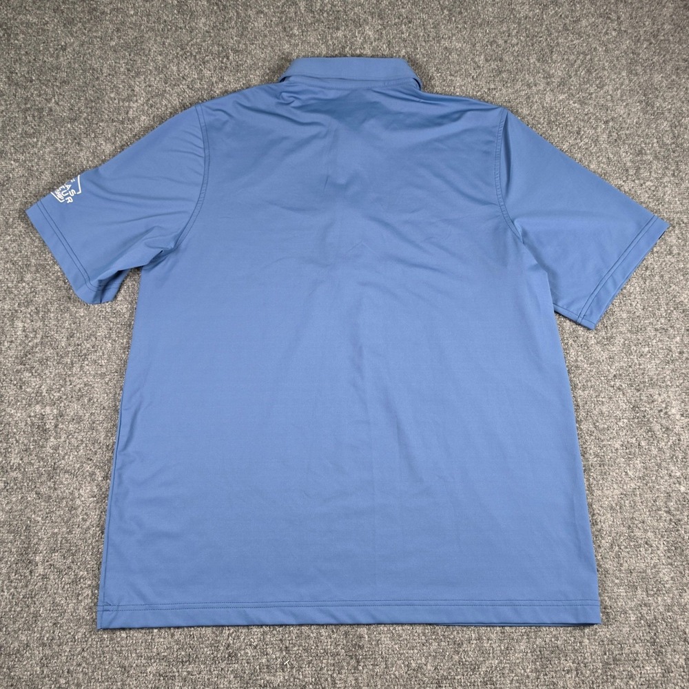 Criquet Polo Shirt Mens L Blue Performance Short Sleeve Golf w/Logo - Picture 8 of 8